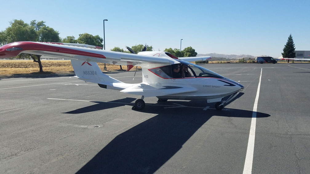 2 men inside ICON Aircraft plane